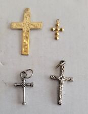 Lot of 4 Cross Religious Pendants for Necklace picture