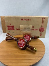 Vintage Miller High Life Beer Tap Wood Handle Knob Set with Box NOS picture