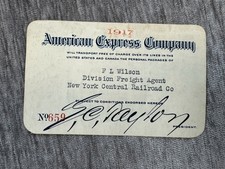 Antique 1917 American Express Company Frank Card New York Central Railroad USA picture