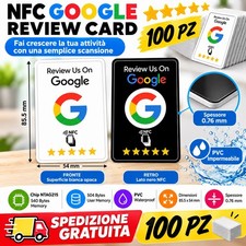 100pcs Google Card Review NFC & Qr Code Black & White Double Sided + PDF Guide picture