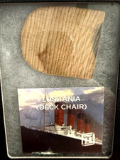 RMS Lusitania Deck Chair Wood Fragment Artifact Relic Specimen Mini Museum Box picture