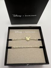 New Disney X BaubleBar Gold Mickey Mouse Head Rhinestone Bracelet NIB picture