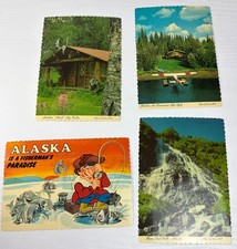 Vintage Alaska Postcard Lot 4 Dexter Supreme Arctic Circle Bush Cabin Comic Fall picture