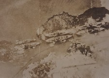 WWII 1940s BOMBED SHIPS Naval OIL SLICKS Real Photo 3
