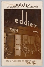RPPC Eddie's Cafe & Cocktail Lounge San Diego CA California Real Photo Postcard picture