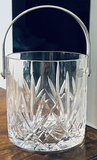 VTG Hand Cut & Blown 24% Lead Crystal Ice Bucket by Samobor 5 1/4 X 5” picture