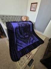 SAN MARCOS Tiger Graphic Purple & Black Blanket 《85