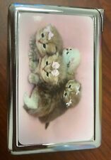 Kittens in Bows Image Cigarette Case with Built in Lighter Metal Wallet picture