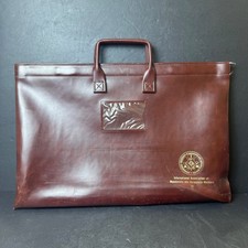 Vintage IAM Union Briefcase Machinists Aerospace Workers Burgundy Portfolio Bag picture