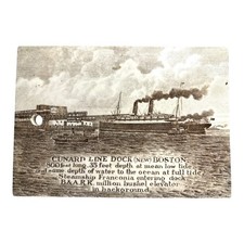 Antique Wedgwood 1912 Calendar Advertising Tile Cunard Line Boston picture