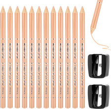 12Pcs Barber Pencil with 2 Sharpener, Beige Skin Tone Magic Hairline Pencils for picture