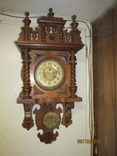Antique Mauthe German Regulator Wall Clock D.R.P. 55006 Walnut needs service picture