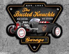 Busted Knuckle Garage Tin Sign Decor Man Cave Garage Decor 12.5 x 16 picture