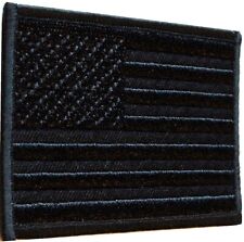 AMERICAN FLAG TACTICAL US MORALE MILITARY Covert Black OPS HOOK Fasten Patch picture