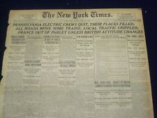 1920 APRIL 12 NEW YORK TIMES - PENNSYLVANIA ELECTRIC CREWS QUIT - NT 8288 picture
