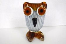Art Glass Owl Blown Figurine Paperweight 5