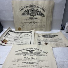 Vintage Educational Documents And Diplomas 1915-1937 Nursing High School College picture