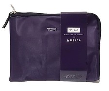 NEW Delta One TUMI Purple *Sealed* Amenity Toiletry Kit Soft Case Bag Pouch 8291 picture