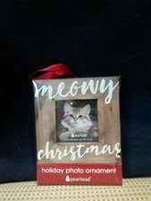 Meowy Christmas Holiday photo ornament frame 4.25  x 4.25  new in package picture