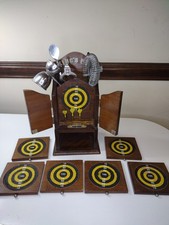 Vintage King's Pub Mini Dart Board Bar Coasters Drink Utensil Caddy 1979 Enesco picture