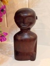 Vintage Hand Carved Wooden Primitive Folk Art Figure (8x4 inches) picture