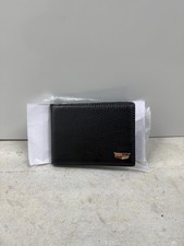 Cadillac Black Pebbled Leather Men's Bifold Wallet With Emblem Logo brand new picture