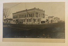 Vintage RPPC Postcard c1910 ~ Citizens Bank Dirt Road View ~ Marcus Iowa IA picture