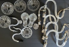 Vtg Lot of 16 Crystal & Glass Chandelier Parts—Arms, Bases, Bobeches, Spacers picture