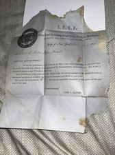 Antique 1856 Pre Civil War Era Letter on IOOF Letterhead: Annual Dues Request picture