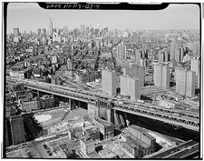 Photo:Manhattan Bridge New York City 1940s Midtown Skyline Aerial View picture
