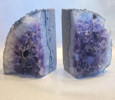 Beautiful Pair Natural Amethyst Geode 6”x 9