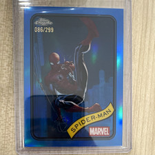 2025 Topps Chrome Marvel Spider-Man #101 Blue Refractor /299 picture