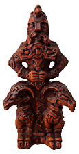 Thor Figurine - Wood Finish - Norse Asatru God Viking Statue - Dryad Design picture