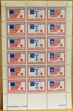 1975 1977 BSA America Bicentennial Scout Stamp Full Sheet Mint Unused picture