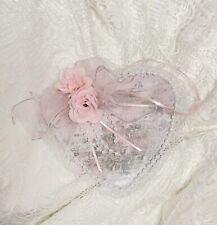 Shabby Chic Pink Roses Victorian Mother’s Day Spring Heart Tier Tray Ornament picture