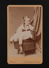 CDV Unknown Victorian Adorable Toddler Girl from Boston, Massachusetts #679 picture