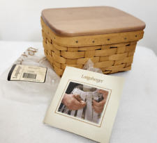 Longaberger '04 Warm Brown Card File Basket+Lid ORGANIZE STORE COUNTRY FARMHOUSE picture
