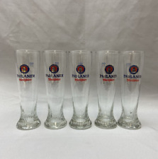Paulaner Munchen WeiBbier Tall .5L Beer Glasses. Swirl Design 10” T picture
