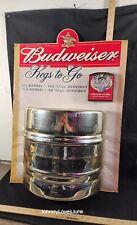 Vintage Budweiser Beer KEGS TO GO Plastic/Cardboard Keg Store Bar Sign Folder  picture