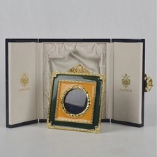 Fabergé gilt metal & enamel picture frame 6-3/4