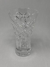 VTG Diamond-Cut Clear Glass Vase Crystal Quilted Elegant 6.25