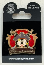 Disney Pin Pirates of the Caribbean Mickey as Jack Sparrow Logo - First Release picture