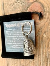Saint Columbanus GUARDIAN Bell of Good Luck fortune pet keychain gift under $20 picture