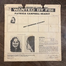 Original FBI Wanted Poster Patricia “Patty” Campbell Hearst SLA Sept. 24 1974  picture