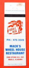 MACK'S WHEEL HOUSE RESTAURANT MATCHBOOK COVER * MOBILE, ALABAMA picture