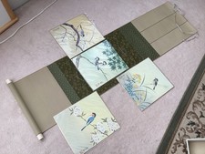Japanese Art Printing X 4 ( Exchangeable ) Wall Scroll Sparrow Kakejiku picture