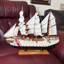 Vintage Wooden Model Ship USCG Barque Eagle  US Coastguard  Tall Sailing  Boat picture