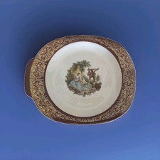 Vintage SEBRING SERENADE Burgundy 22k Platter Cabinet Decorative Plate Dish   picture