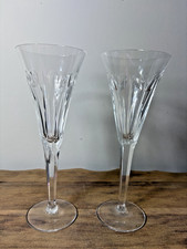 Set of 2 Waterford Millennium LOVE Champagne Flutes Crystal Hearts 9.25” AS IS picture