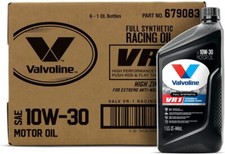Valvoline Vr1 10W30 Full Synthetic Racing Motor Oil Case Of 6 Quart Bottles picture